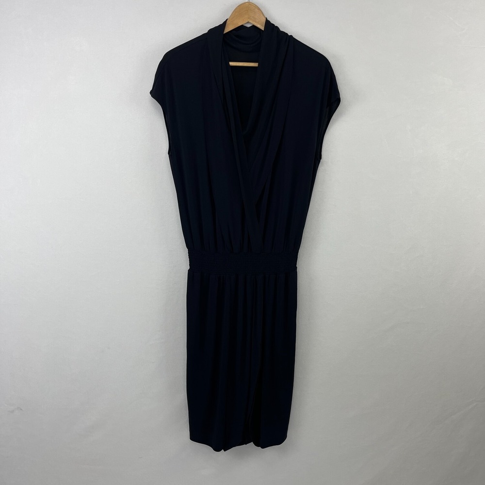 Escada Womens 38 Navy Blue Blouson Dress Viscose Blend Career Business Cocktail - Picture 7 of 15
